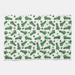 St patricks day Grönt Play Lastbil Klöver Löv Kökshandduk