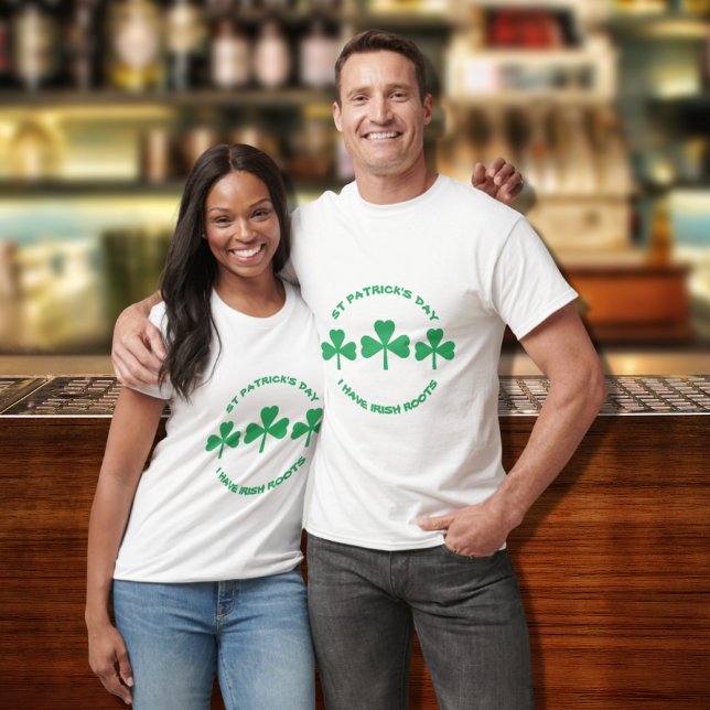 St patricks day Grönt Roots Shamrock T Shirt (Skapare uppladdad)