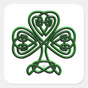 St patricks day Grönt Shamrock Fyrkantigt Klistermärke