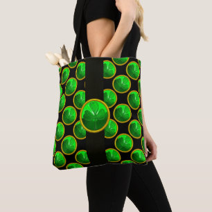 ST PATRICK'S DAY GRÖNT SHAMROCK GEMSTONE Black Tygkasse