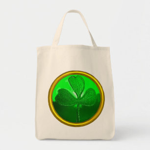 ST PATRICK'S DAY GRÖNT SHAMROCK GEMSTONE JEWEL TYGKASSE
