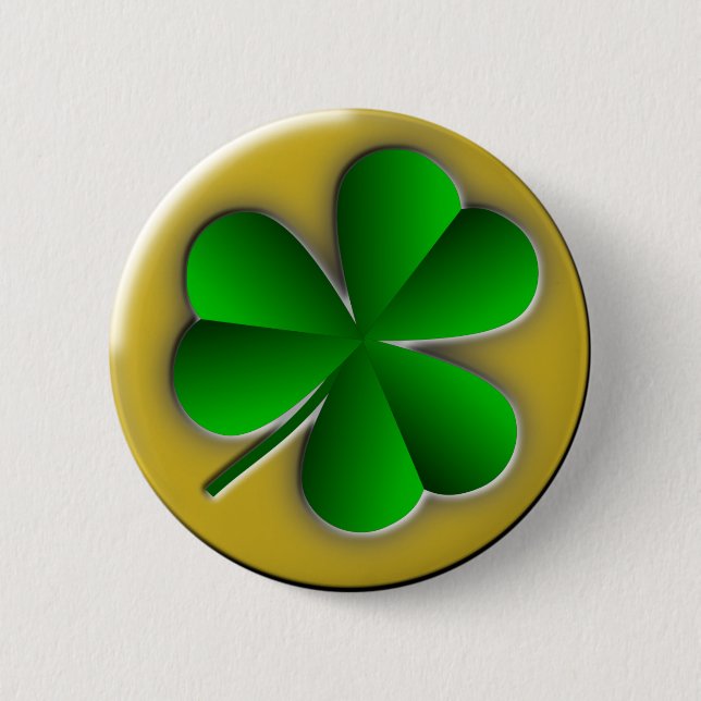 St patrick's day Grönt Shamrock Guld Background Knapp (Framsida)