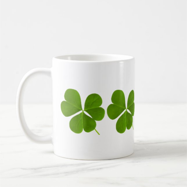 St. Patricks Day Grönt Shamrock Klöver-kaffe mugg (Vänster)