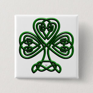 St patricks day Grönt Shamrock Knapp