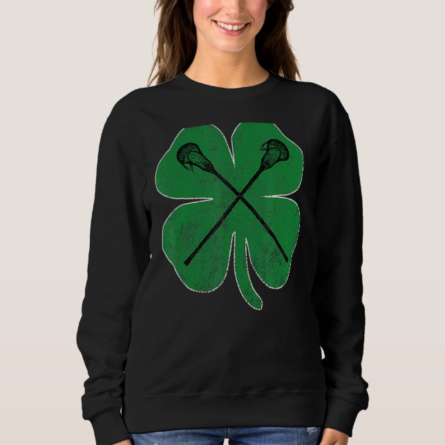 St patrick's day Grönt Shamrock Lacrosse Irish Man T Shirt (Framsida)