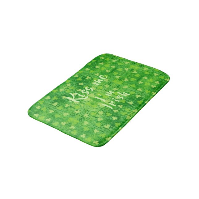 St patrick's day Grönt Shamrock Mönster Bath Mat Badrumsmatta (Vinklad)