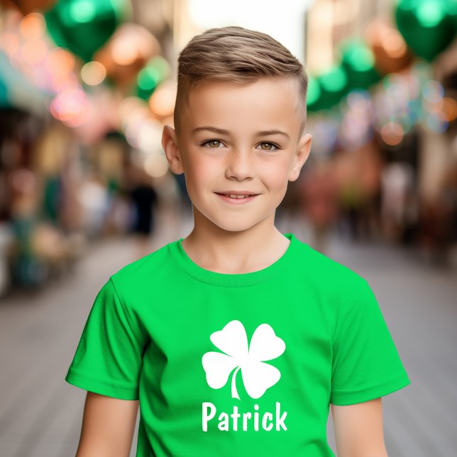 St patricks day Grönt Shamrock Personlig Namn Tee (Skapare uppladdad)