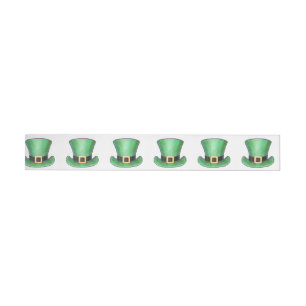 St. Patrick's Day Grönt Top hat Etikettband