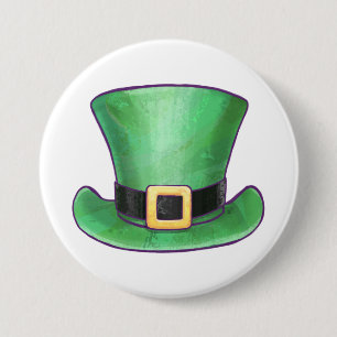 St. Patrick's Day Grönt Top hat Knapp