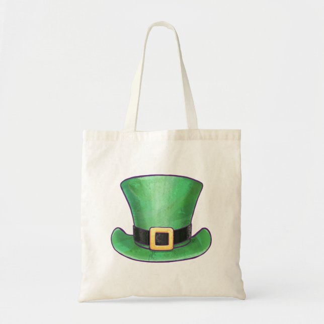 St. Patrick's Day Grönt Top hat Tygkasse (Framsidan)
