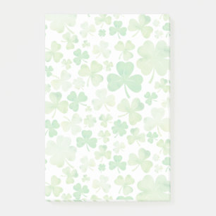 St patricks day Grönt Watercolor Shamrock Mönster Post-it Block