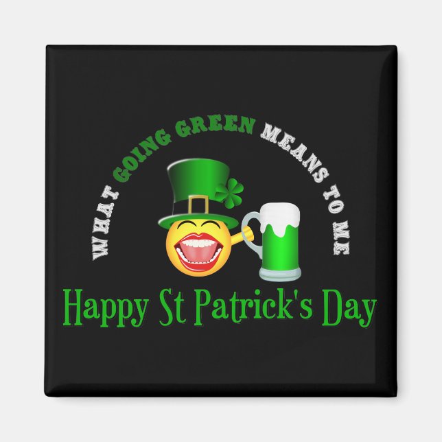 St patrick's day: Gröntens kvadratstreck Magnet (Framsidan)