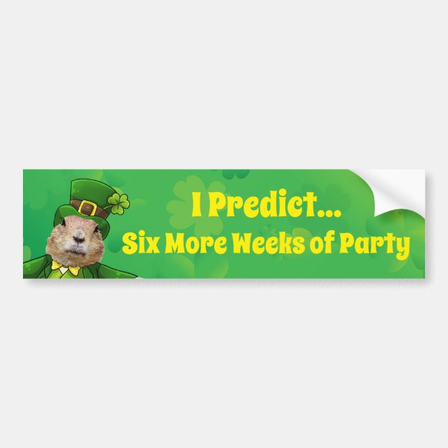 St. Patrick's Day Groundhog Party Animal Bildekal (Framsidan)