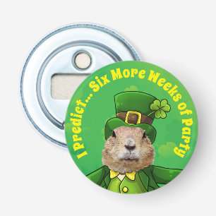 St. Patrick's Day Groundhog Party Animal Flasköppnare