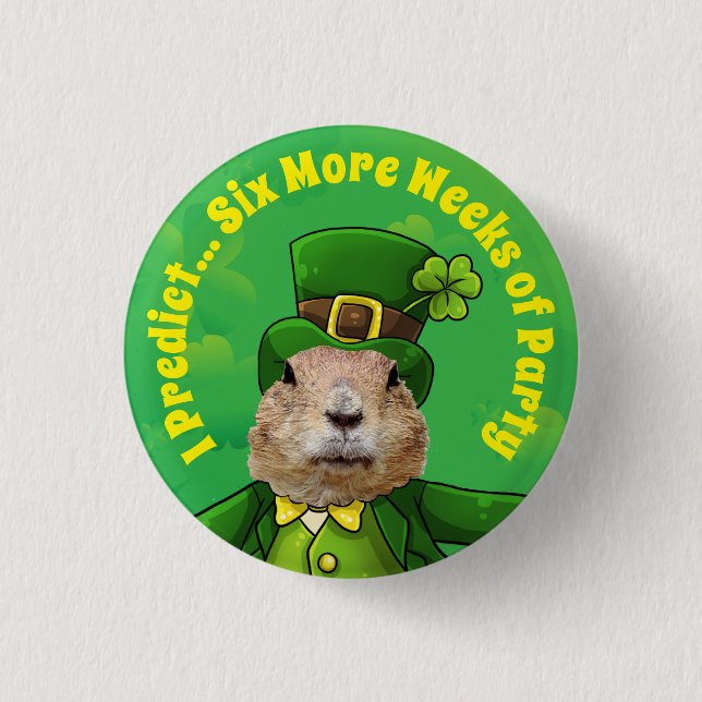 St. Patrick's Day Groundhog Party Animal Knapp (Framsida)