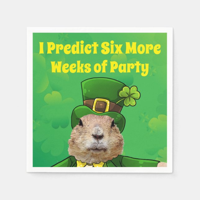 St. Patrick's Day Groundhog Party Animal Pappersservett (Framsidan)