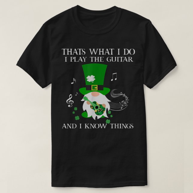 St patricks day Guitar För manar Women Music Funny T Shirt (Design framsida)