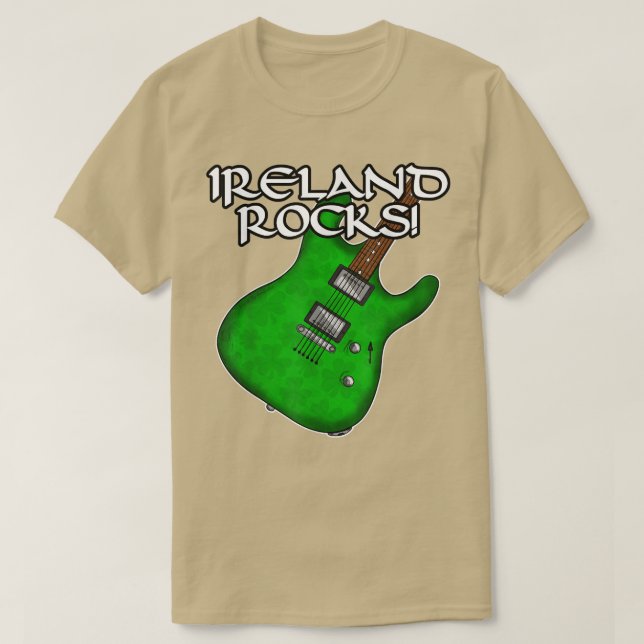 St patricks day Guitar Ireland Sten Electric Guit T Shirt (Design framsida)