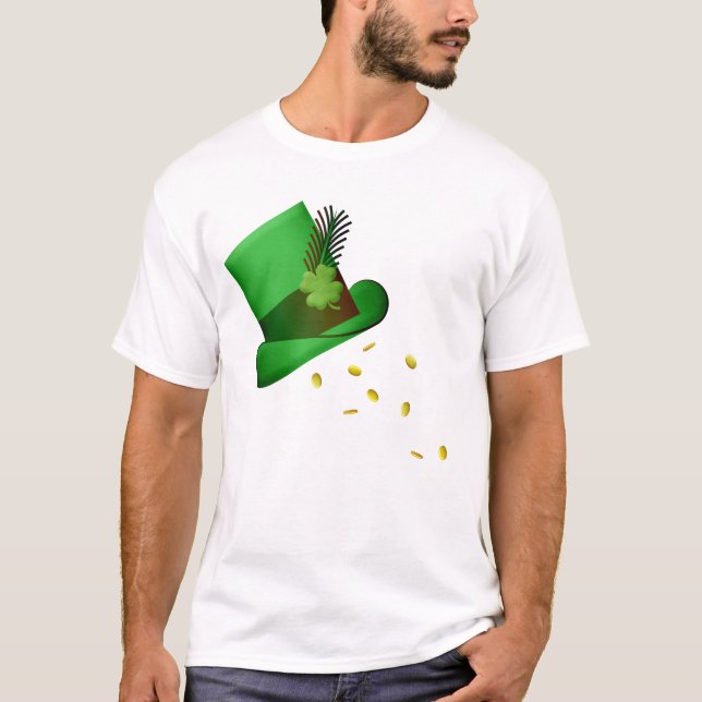 St. Patrick's Day Guld Mynt Grönt Hat T Shirt (Framsida)