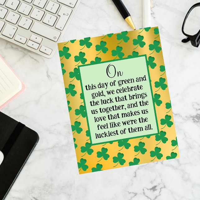 St. Patrick's Day Guld och Grön Postkort Vykort (Skapare uppladdad)