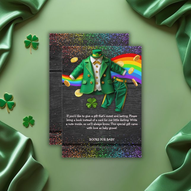 St. Patrick's Day Guld Rainbow Klöver Baby Shower Tilläggskort (Skapare uppladdad)