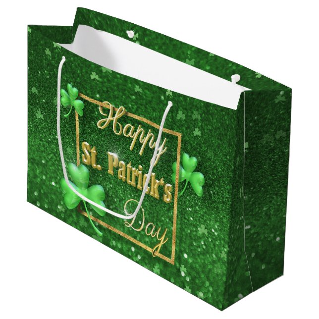 St. Patrick's Day Guld Shamrock (Framsidan Vinklad)