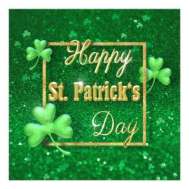 St. Patrick's Day Guld Shamrock Fototryck