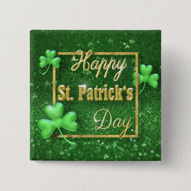 St. Patrick's Day Guld Shamrock Knapp (Framsida)