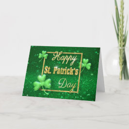 St. Patrick's Day Guld Shamrock Kort