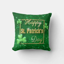 St. Patrick's Day Guld Shamrock Kudde