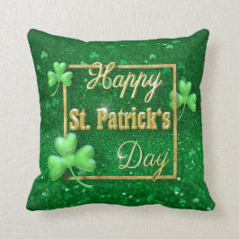 St. Patrick's Day Guld Shamrock Kudde