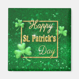 St. Patrick's Day Guld Shamrock Magnet