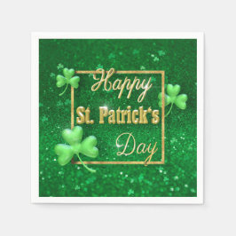 St. Patrick's Day Guld Shamrock Pappersservett