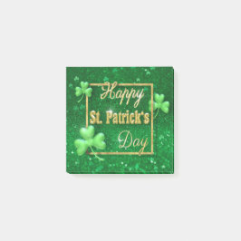 St. Patrick's Day Guld Shamrock Post-it Block