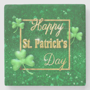 St. Patrick's Day Guld Shamrock Stenunderlägg