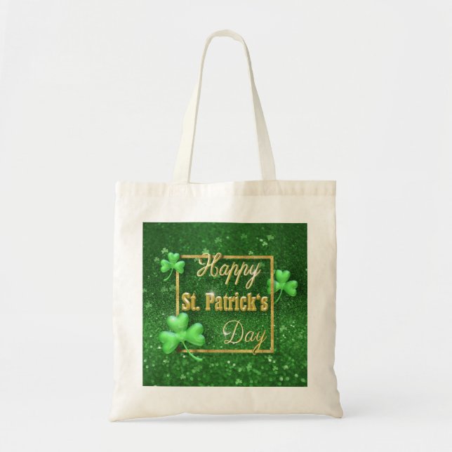 St. Patrick's Day Guld Shamrock Tygkasse (Framsidan)