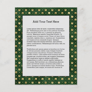 St Patricks Day Guldklöver Shamrock Vintage Flygblad