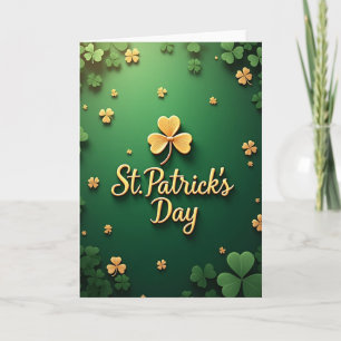 St Patricks Day Guldklöverkort Kort