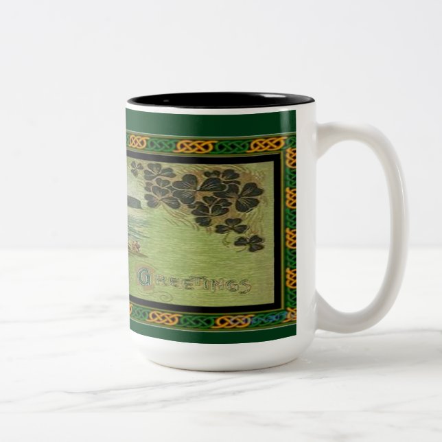 St. Patrick's Day Hälsning Celtic Knot Gräns Mugg (Höger)