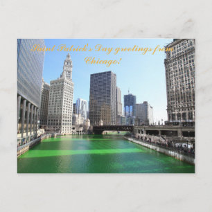 St patrick's day hälsning från Chicago-postkort Vykort