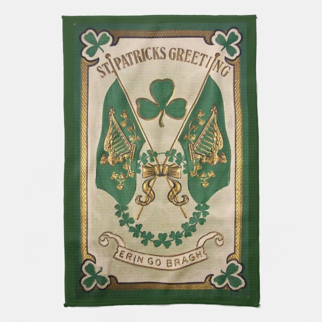 St. Patrick's Day Hälsning Kitchen Towel Kökshandduk (Vertikal)