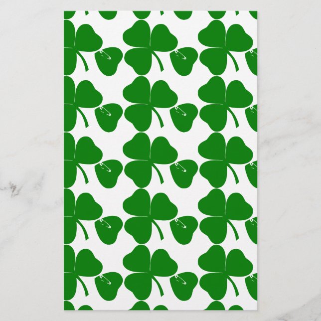 St patrick's day - Hämta Lucky 3 + 1 löv = 4 Brevpapper (Framsida)