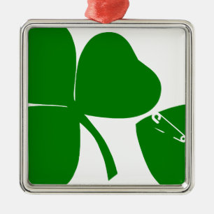 St patrick's day - Hämta Lucky 3 + 1 löv = 4 Julgransprydnad Metall
