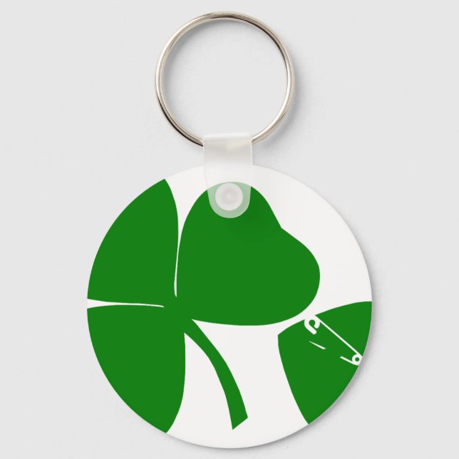 St patrick's day - Hämta Lucky 3 + 1 löv = 4 Nyckelring (Framsida)