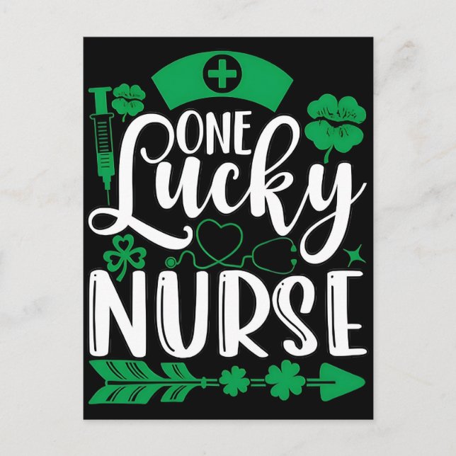 St patrick's day hand drawn lettering and calligra helg vykort (Framsida)
