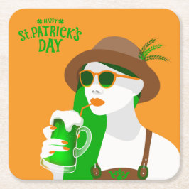 St. Patrick's Day Hard Plastic Beverage Coaster Underlägg Papper Kvadrat
