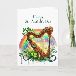 St patricks day Harp Illustration Helgkort