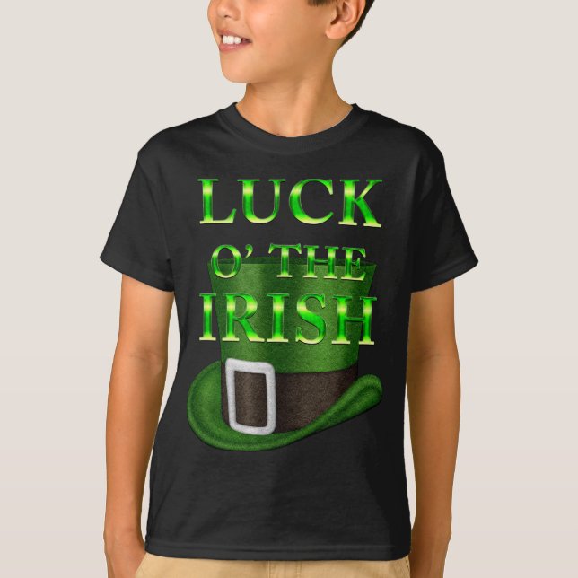 St. Patrick's Day Hat Boys Black T shirt (Framsida)