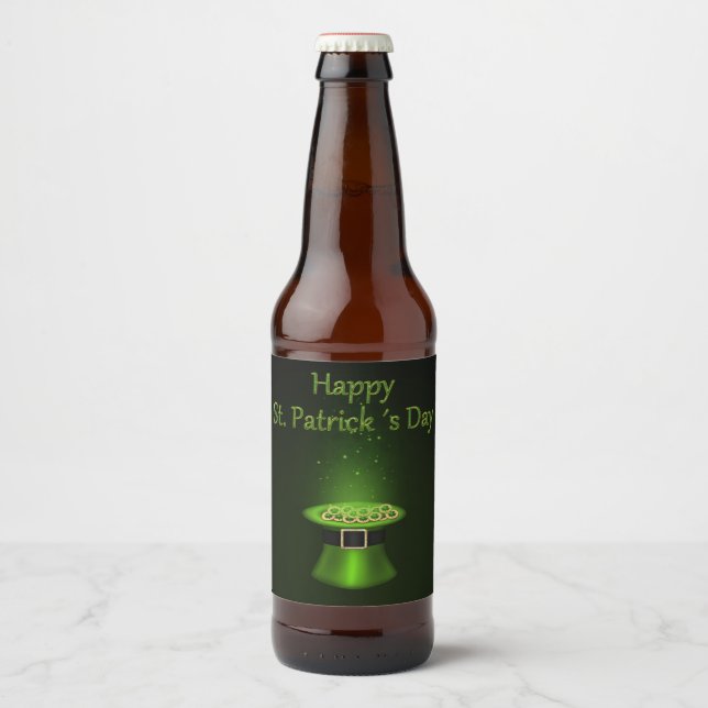 St. Patrick's Day Hat Mynt - Beer Flaska-etikett Ölflaska Etikett (Framsida)