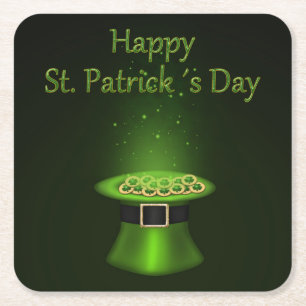 St. Patrick's Day Hat Mynt - Papper Underlägg Kvadrat